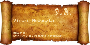 Vincze Modeszta névjegykártya